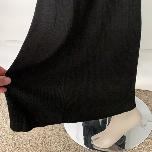 NWT! Maronie Grady Ribbed Wide Leg Black Palazzo - Picture 4 of 10